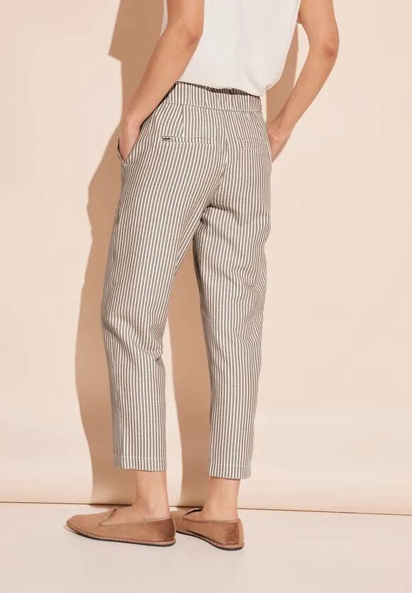 Street One 28" High Waist Lightweight Seersucker trousers in Beige or Blue 377583