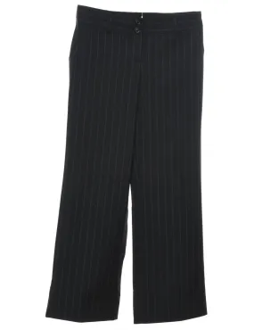 Striped Black Trousers - W30 L30