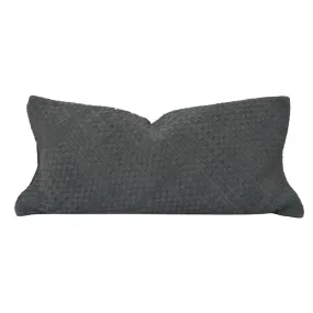 Suede Leather Lumbar Pillow