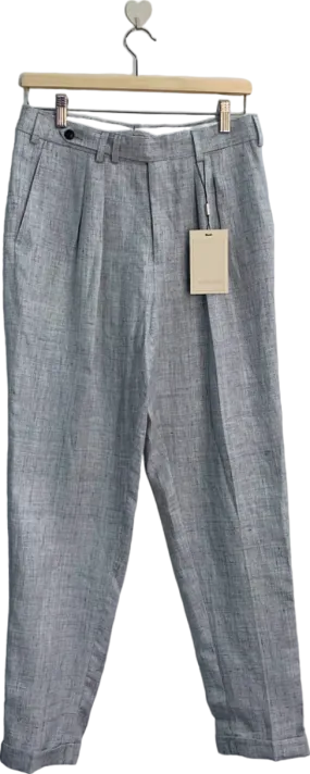 Suitsupply Light Grey Blake Double Pleat Trousers EU 44 UK 28