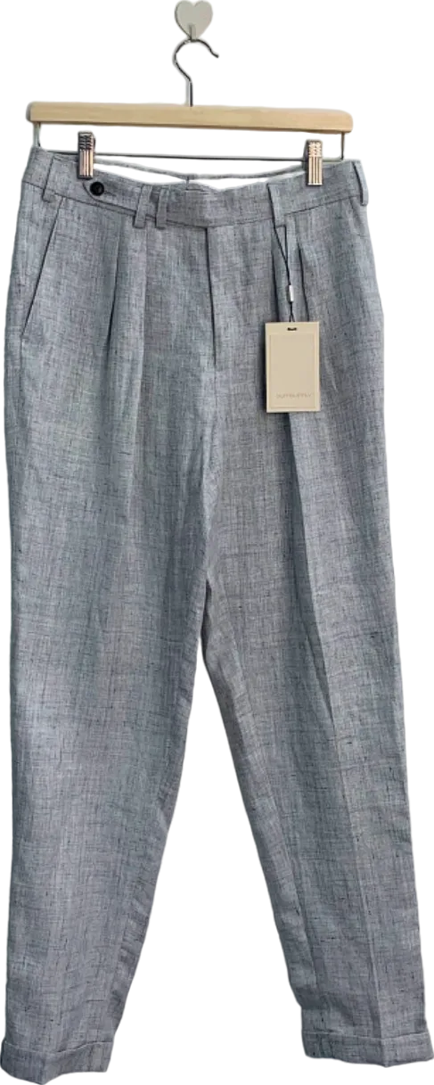 Suitsupply Light Grey Blake Double Pleat Trousers EU 44 UK 28