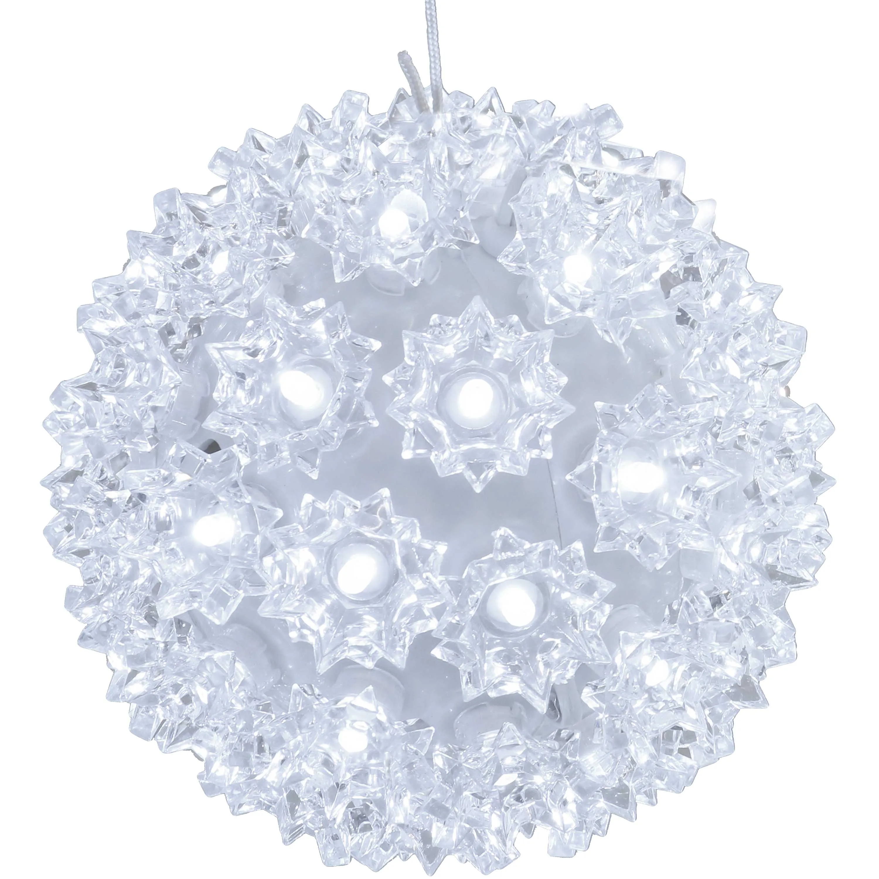 Sunnydaze 5" Lighted Hanging Ball Ornament with 5mm Wide Angle Bulbs