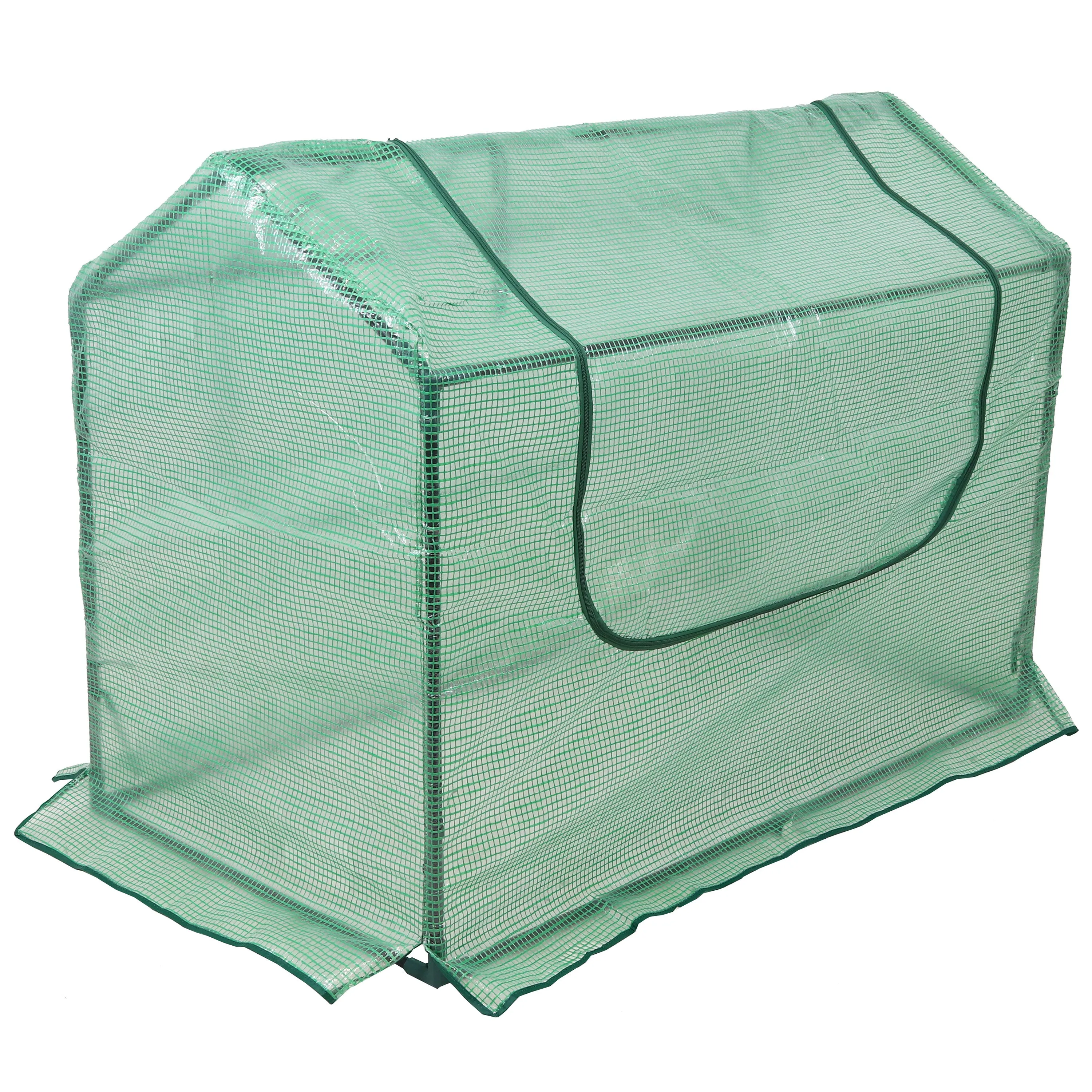 Sunnydaze Mini Greenhouse with 2 Side Doors - Green