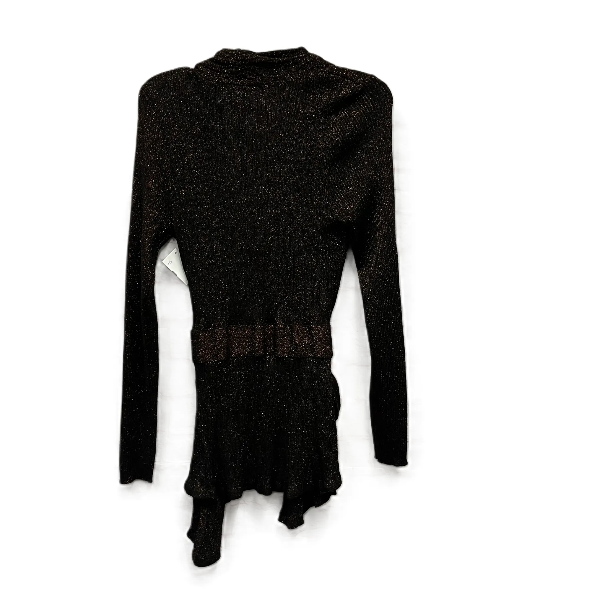 Sweater Cardigan By Inc In Black & Orange, Size: M