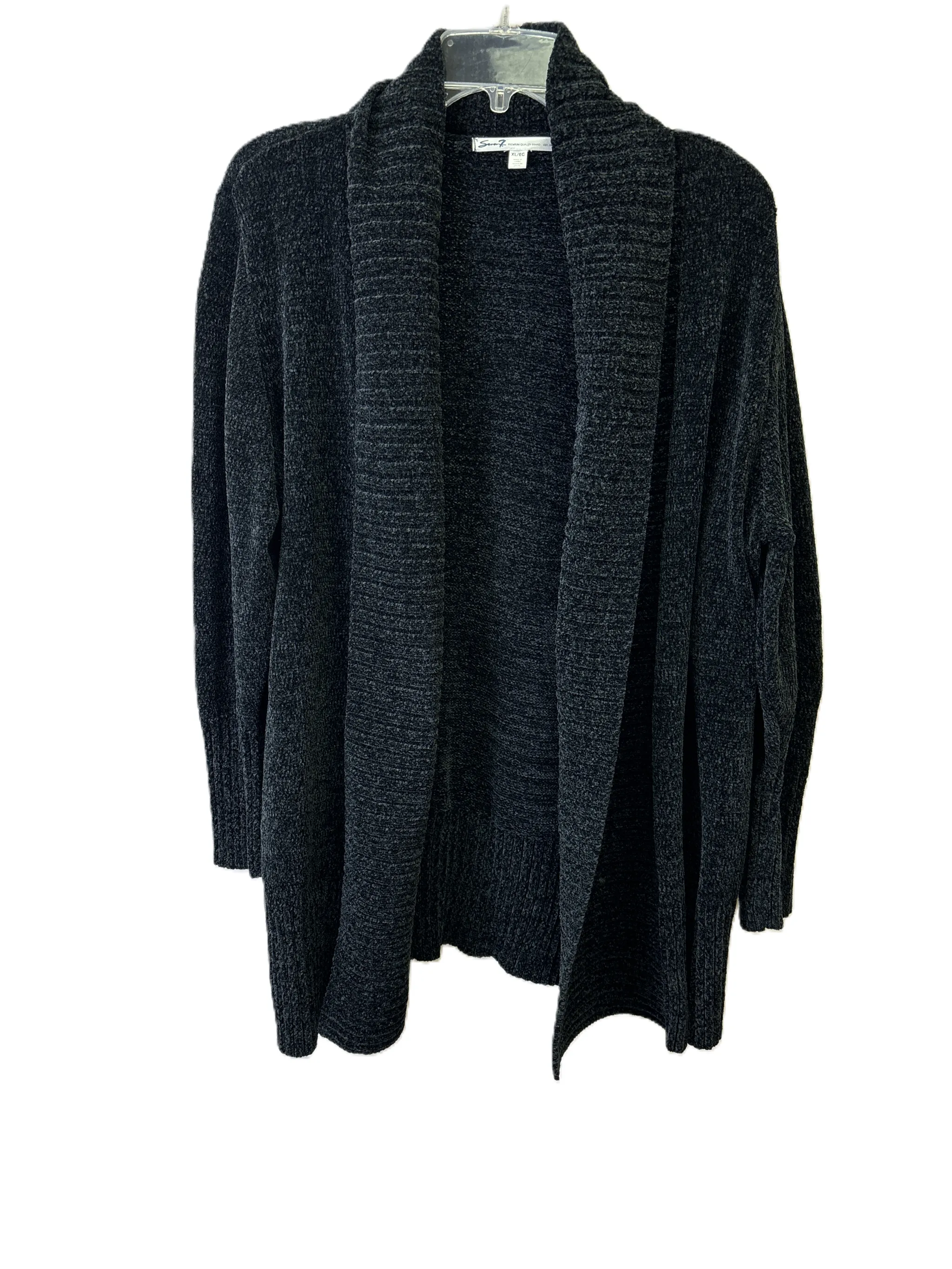 Sweater Cardigan By Seven 7 In Black, Size: Xl