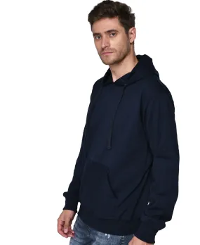 SXV Solid Plain Sweatshirt Hoodie for Men & Women (Navy Blue)