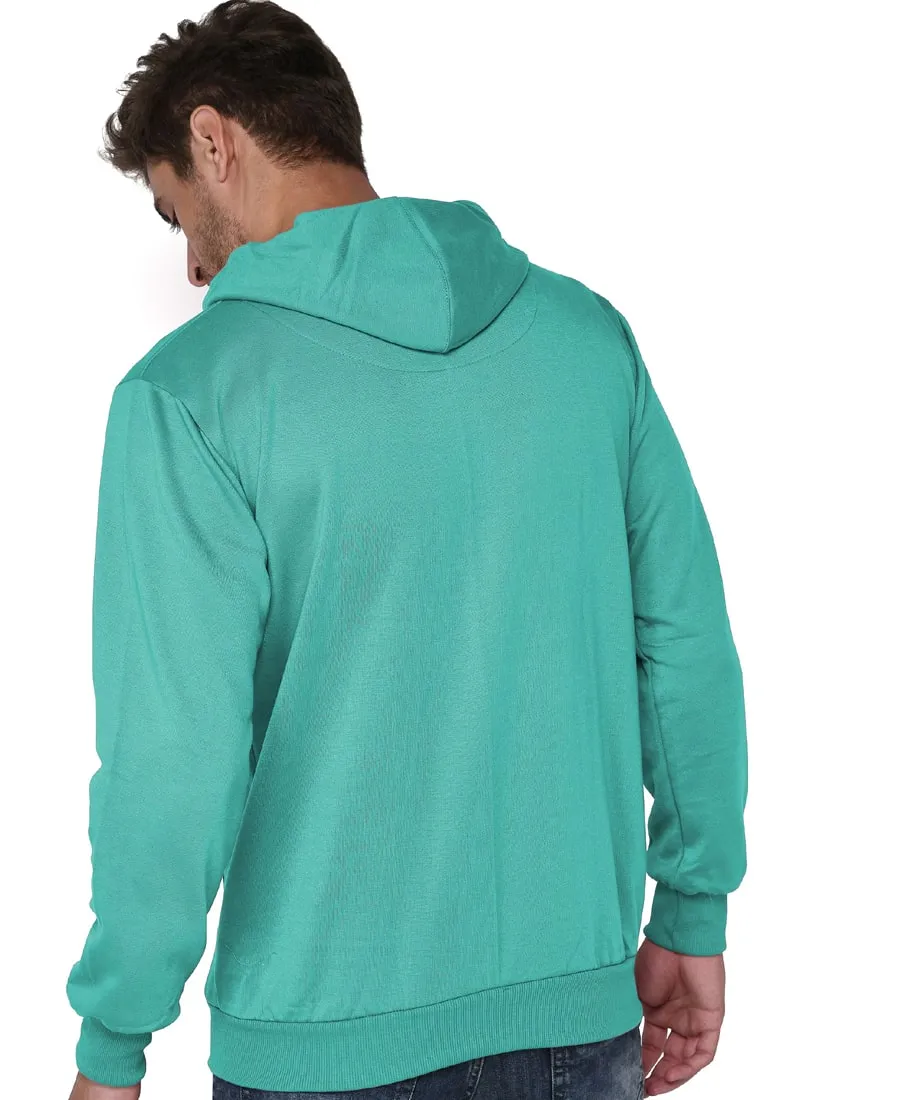 SXV Solid Plain Sweatshirt Hoodie for Men & Women (Turquoise Green)