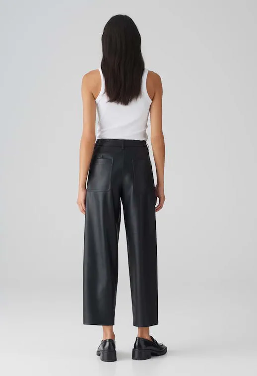 Tapered trousers MARUTO Relaxed in leather look