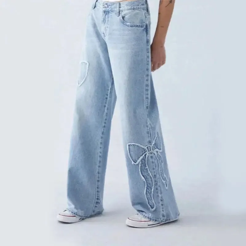 The Bow Detail Wide-Leg Jeans