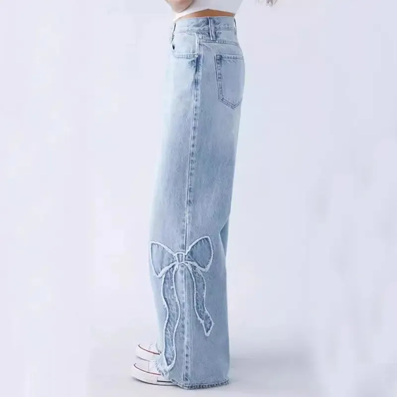 The Bow Detail Wide-Leg Jeans