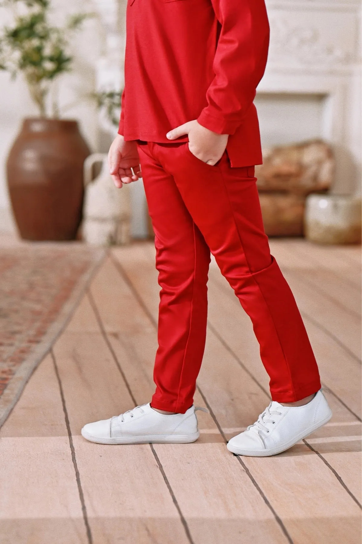 The Perfect Slim Fit Pants - Crimson Red