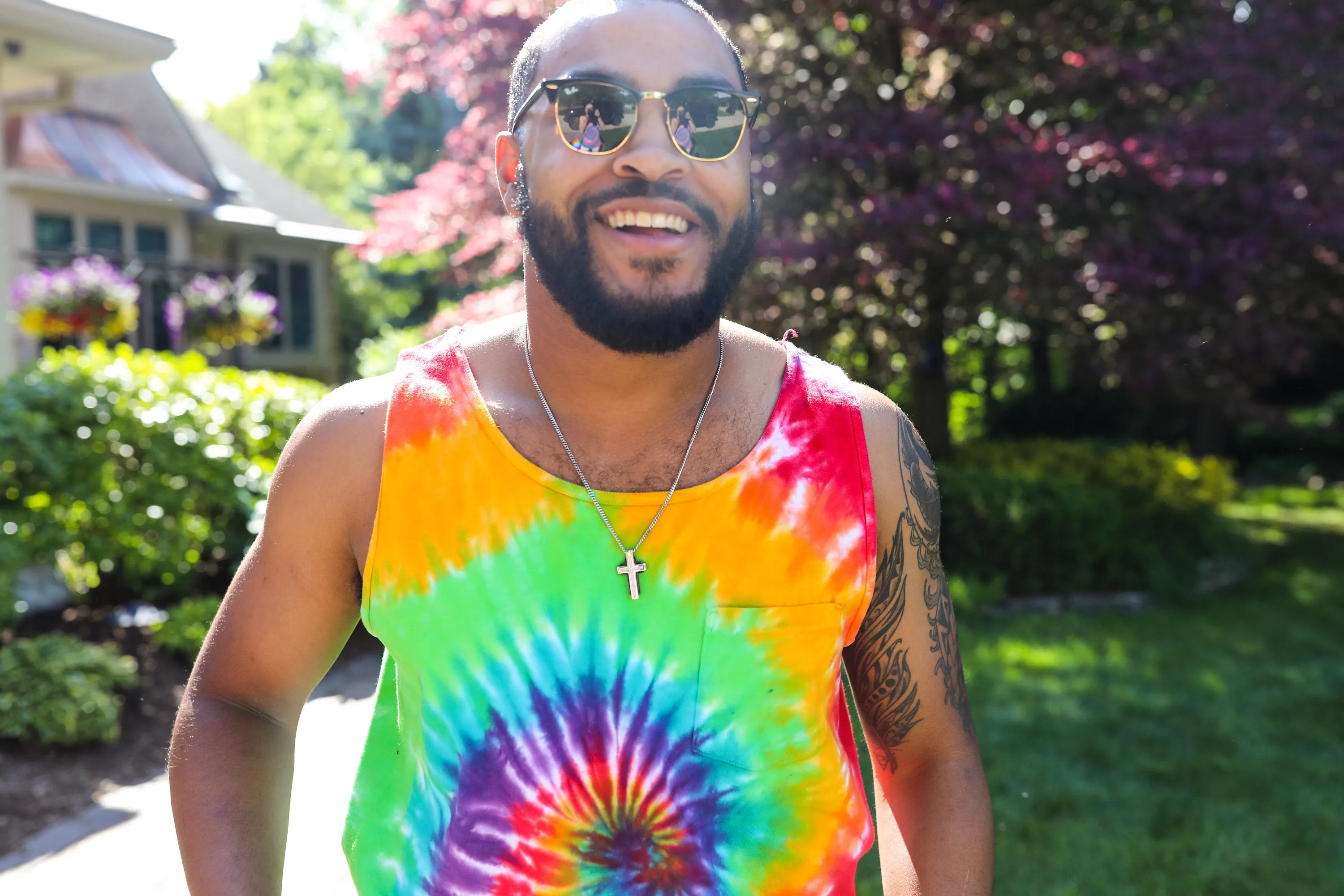 Tie Dye Men's Tank Top with Pocket