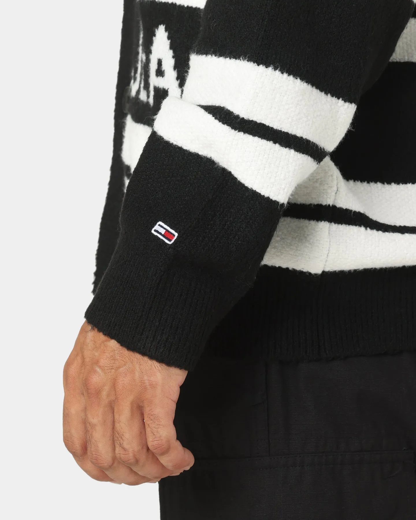 Tommy Jeans Stripe Graphic Cardigan Black