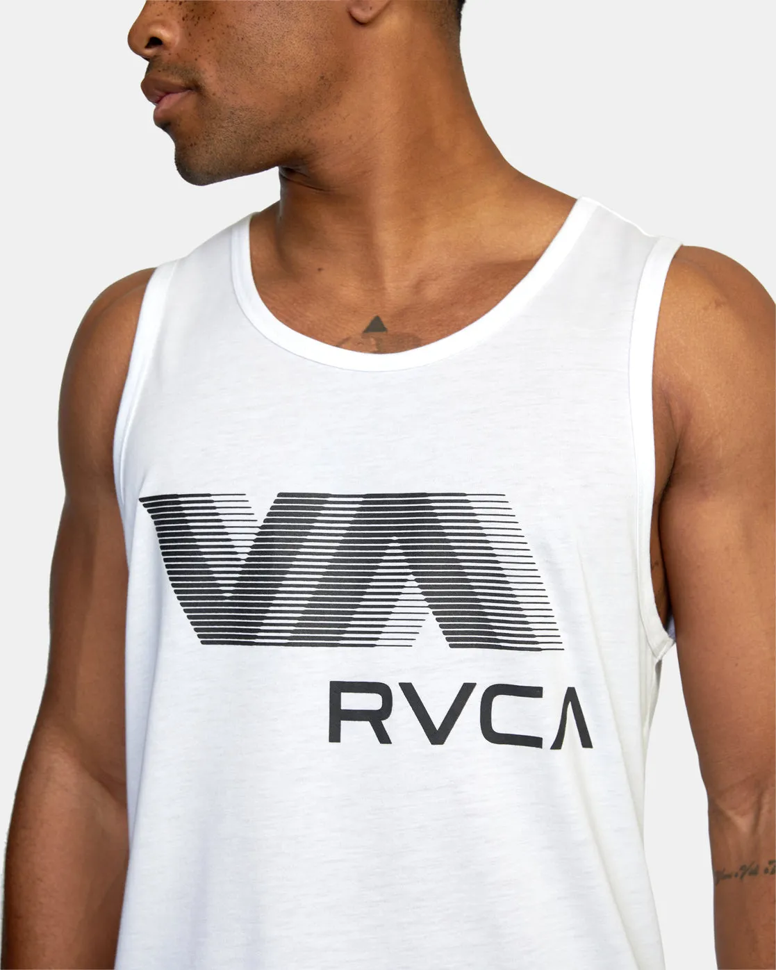 VA RVCA Blur Performance Tank Top - White