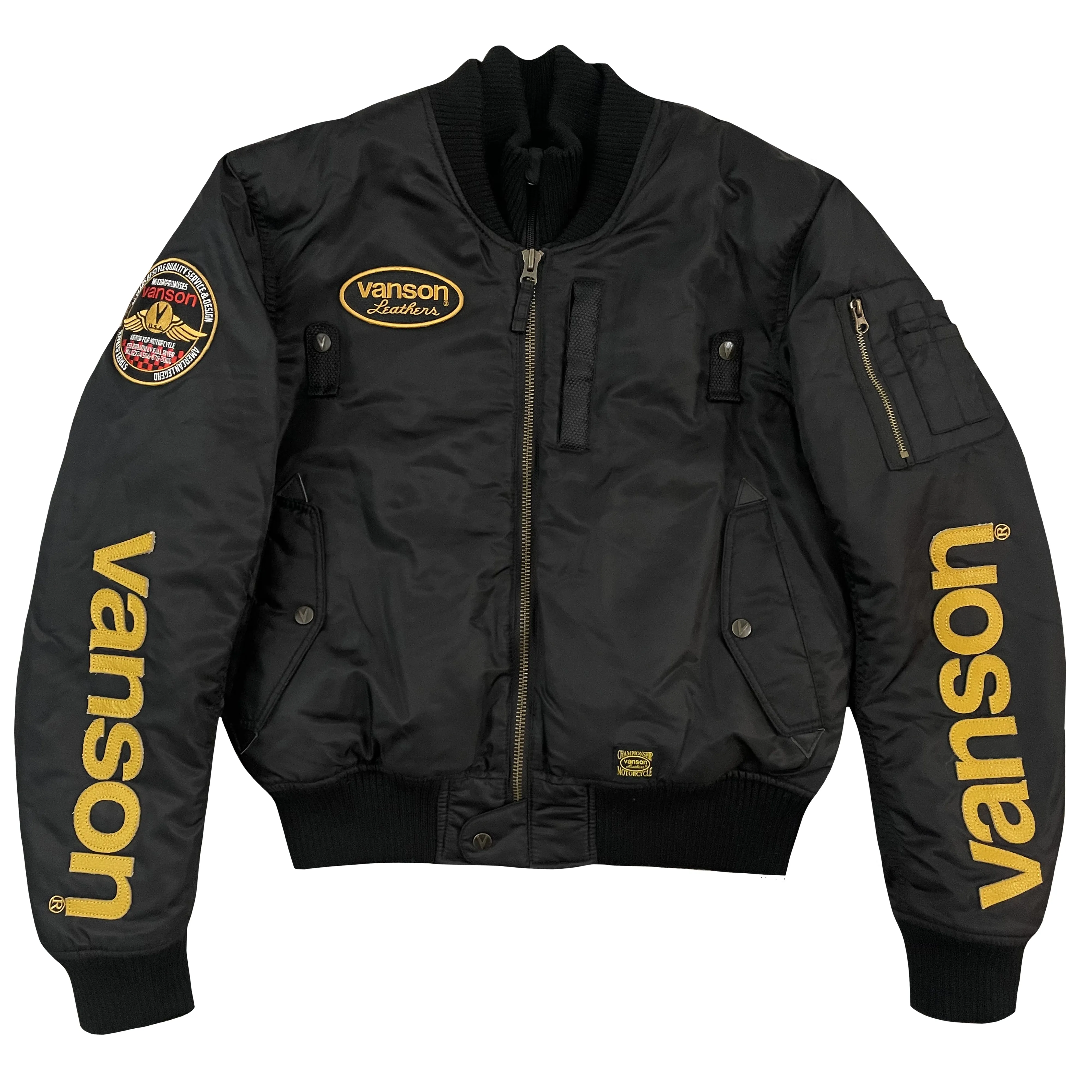 Vanson Leathers American Legend MA1 Bomber Jacket - L