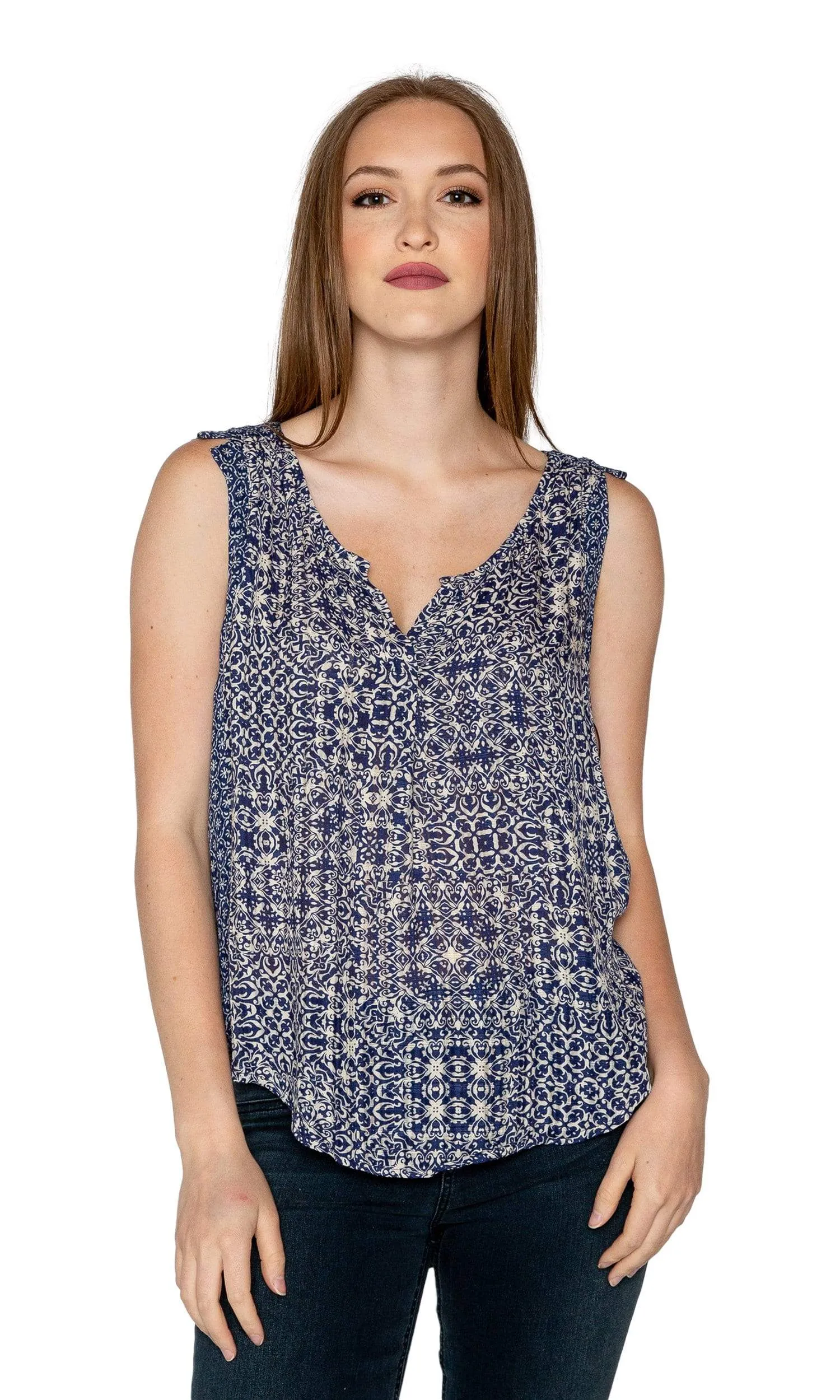 Velvet by Graham & Spencer Smilo Casablanca Print Tank Blouse