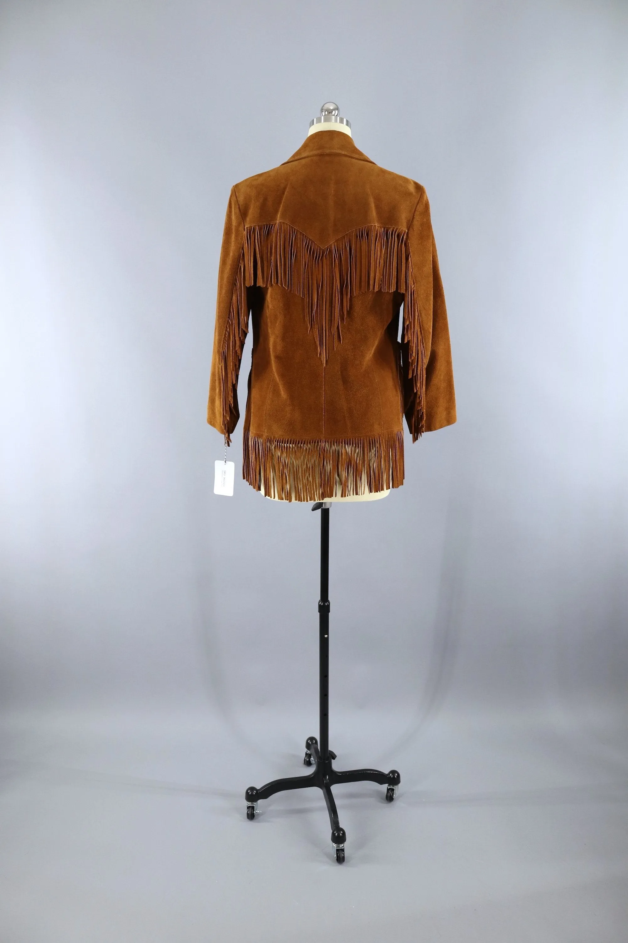 Vintage 1970s Brown Suede Fringed Jacket / Ms. Pioneer