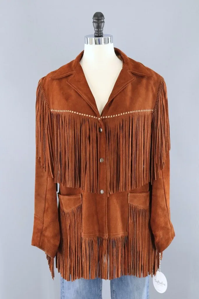 Vintage 1970s Suede Fringe Jacket