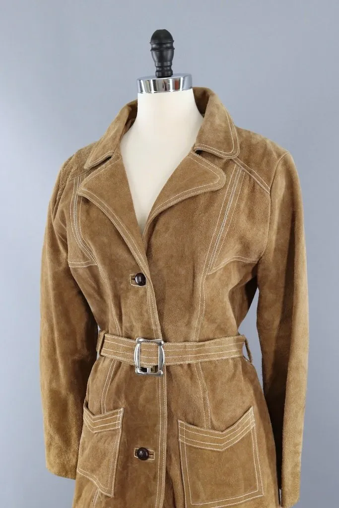 Vintage 1970s Tan Suede Jacket