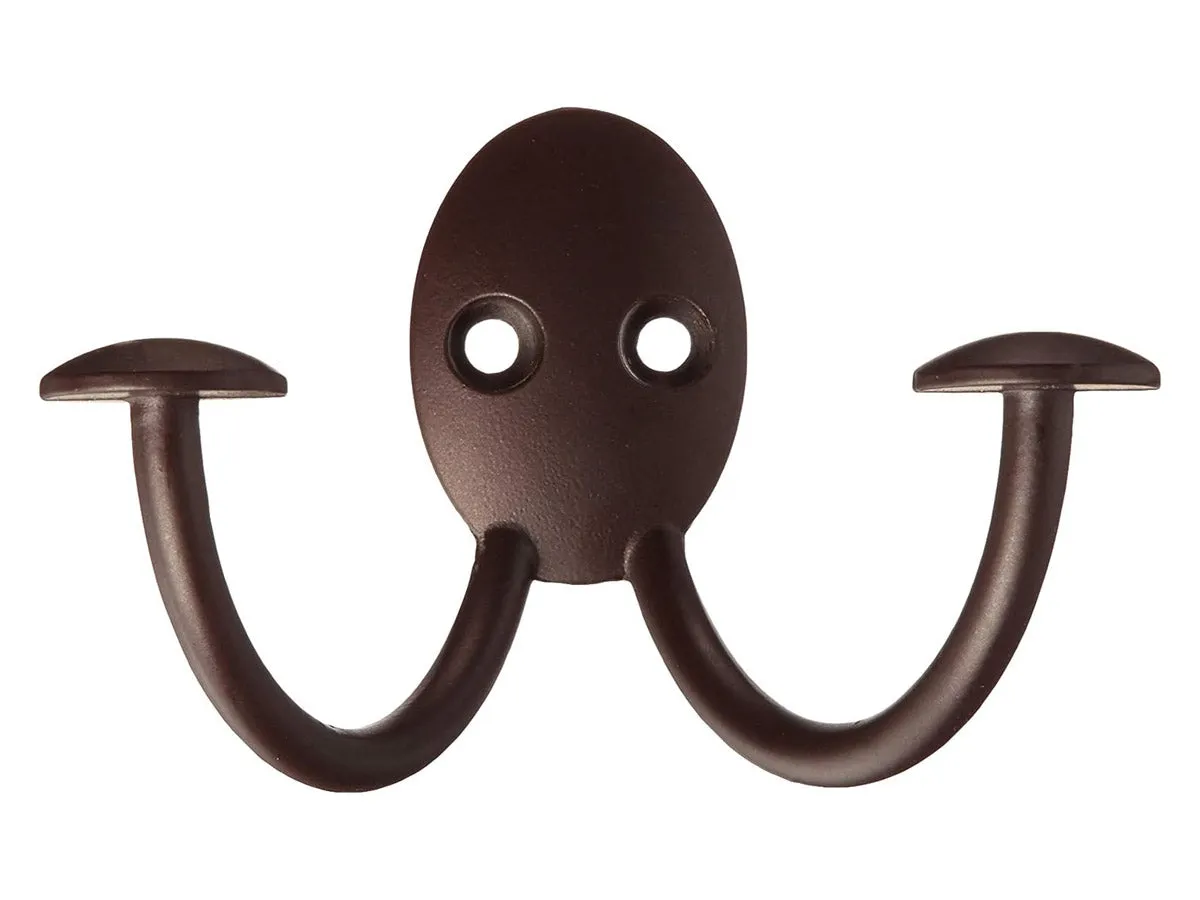 Wall Mounted Double Hook - Bronze