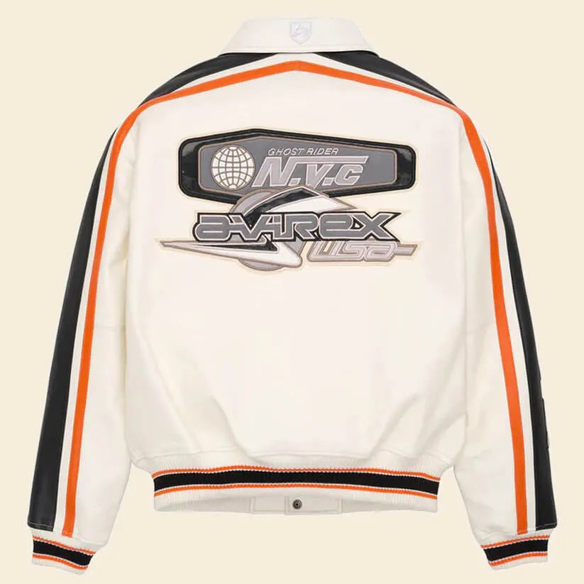 White City Racer Bomber Avirex Leather Jacket