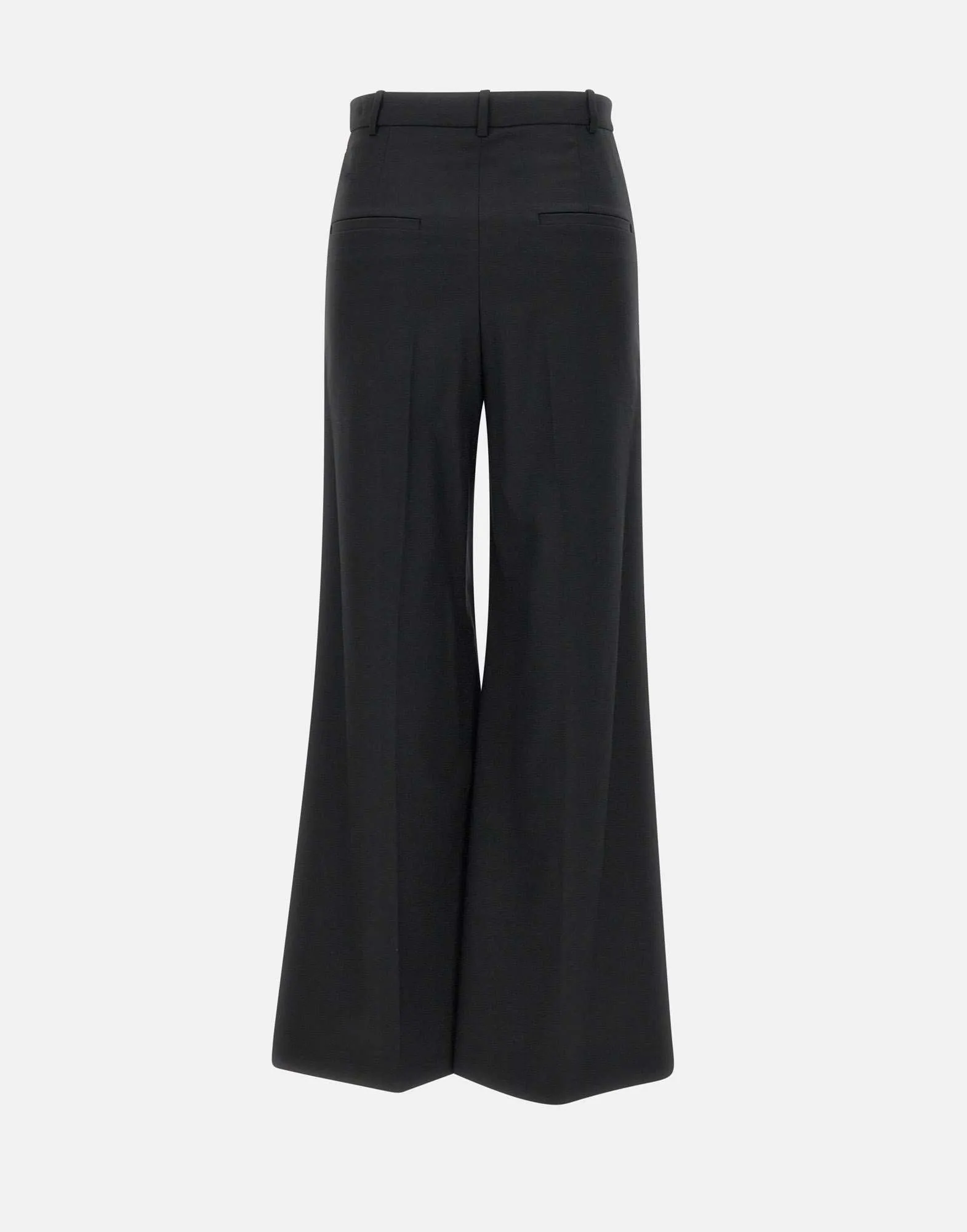 Wide Wool Women's Black Trousers