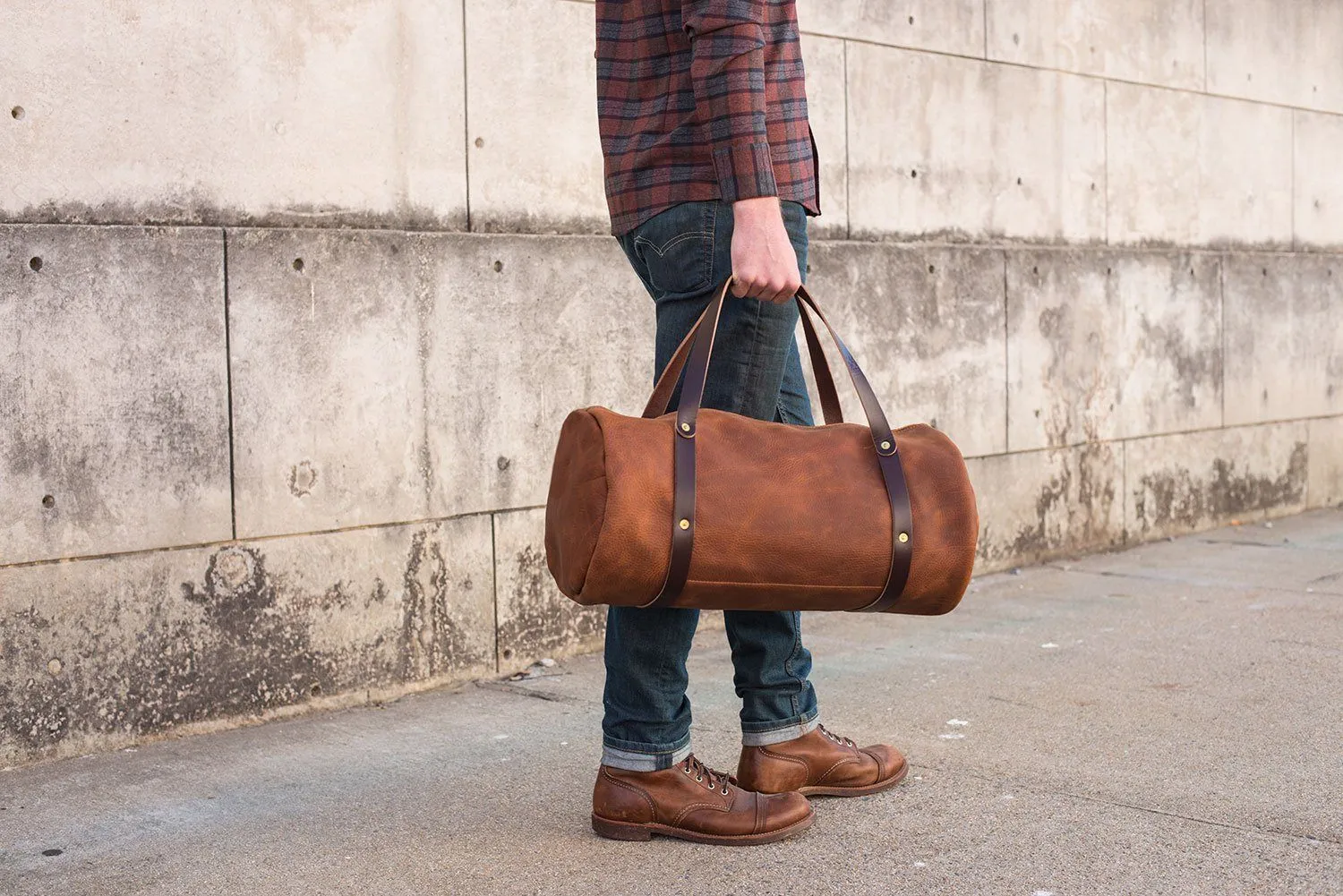 WILLIAM LEATHER WEEKENDER DUFFLE BAG