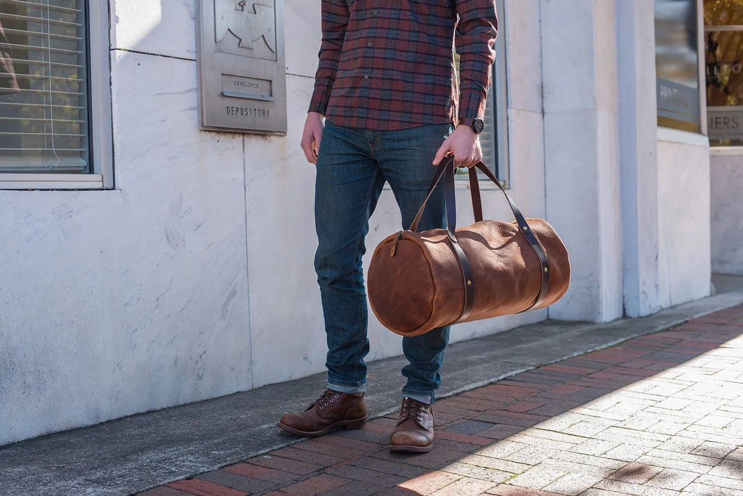 WILLIAM LEATHER WEEKENDER DUFFLE BAG