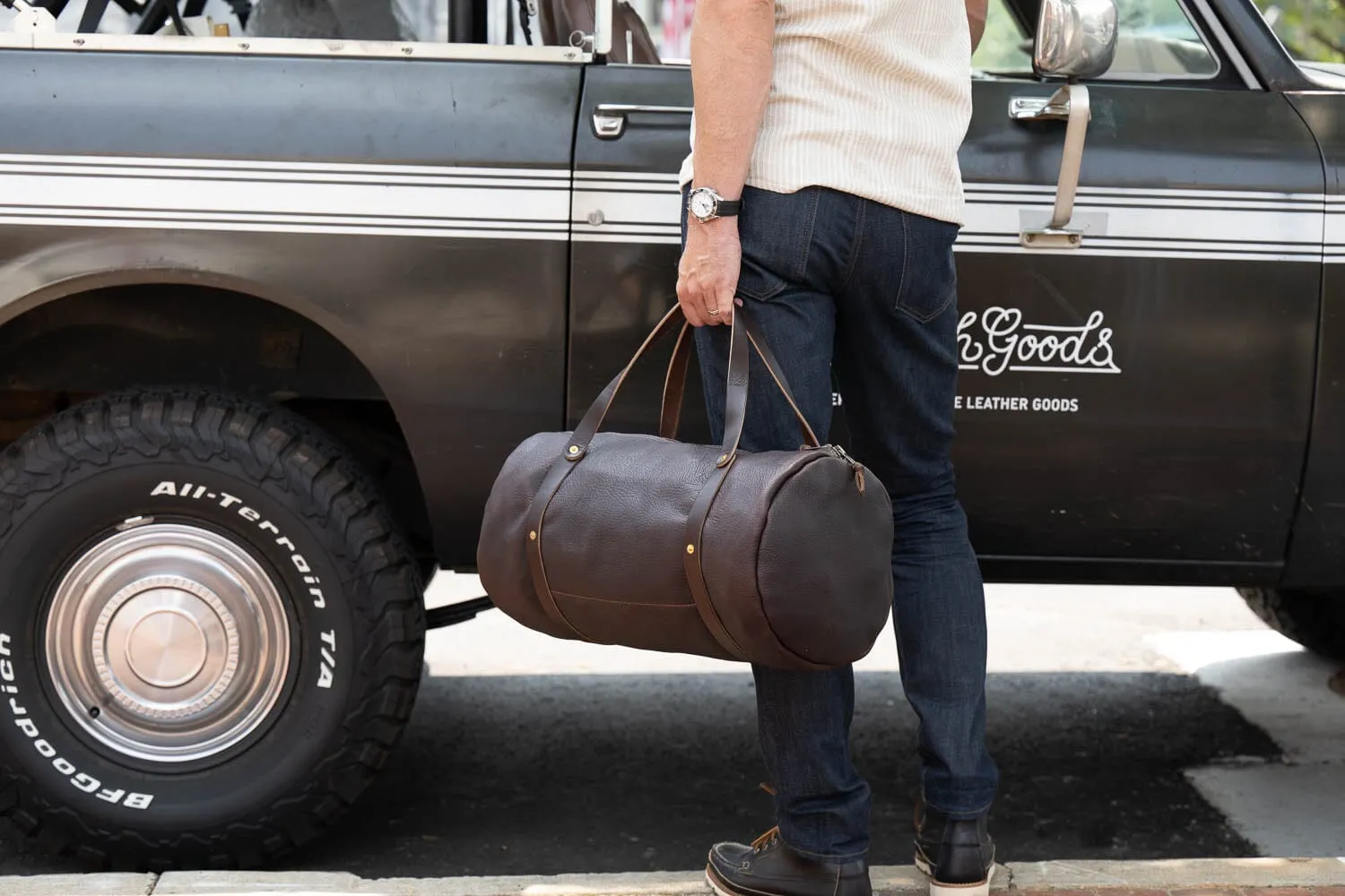 WILLIAM LEATHER WEEKENDER DUFFLE BAG