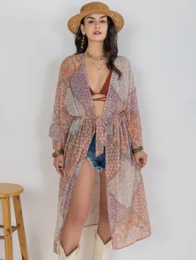 Women Bohemian Loose Casual Kimono Blouse