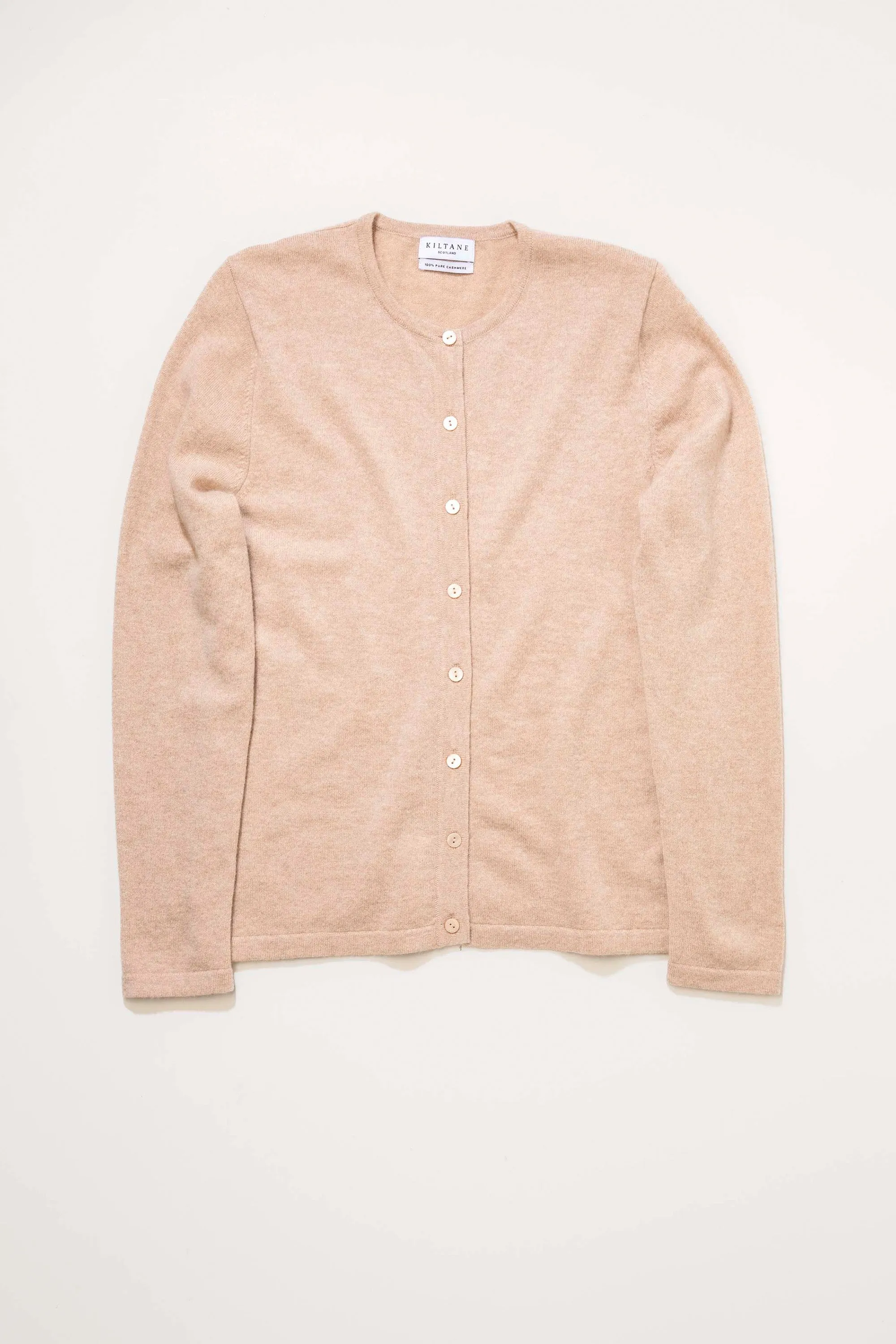 Women's Cashmere High Button Cardigan - Vicuna