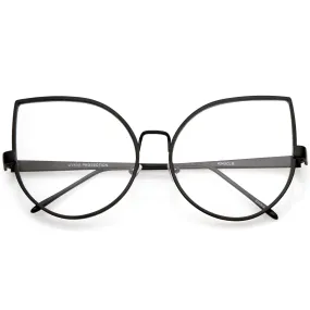 Women's Oversize Modern Clear Flat Lens Cat Eye Glasses