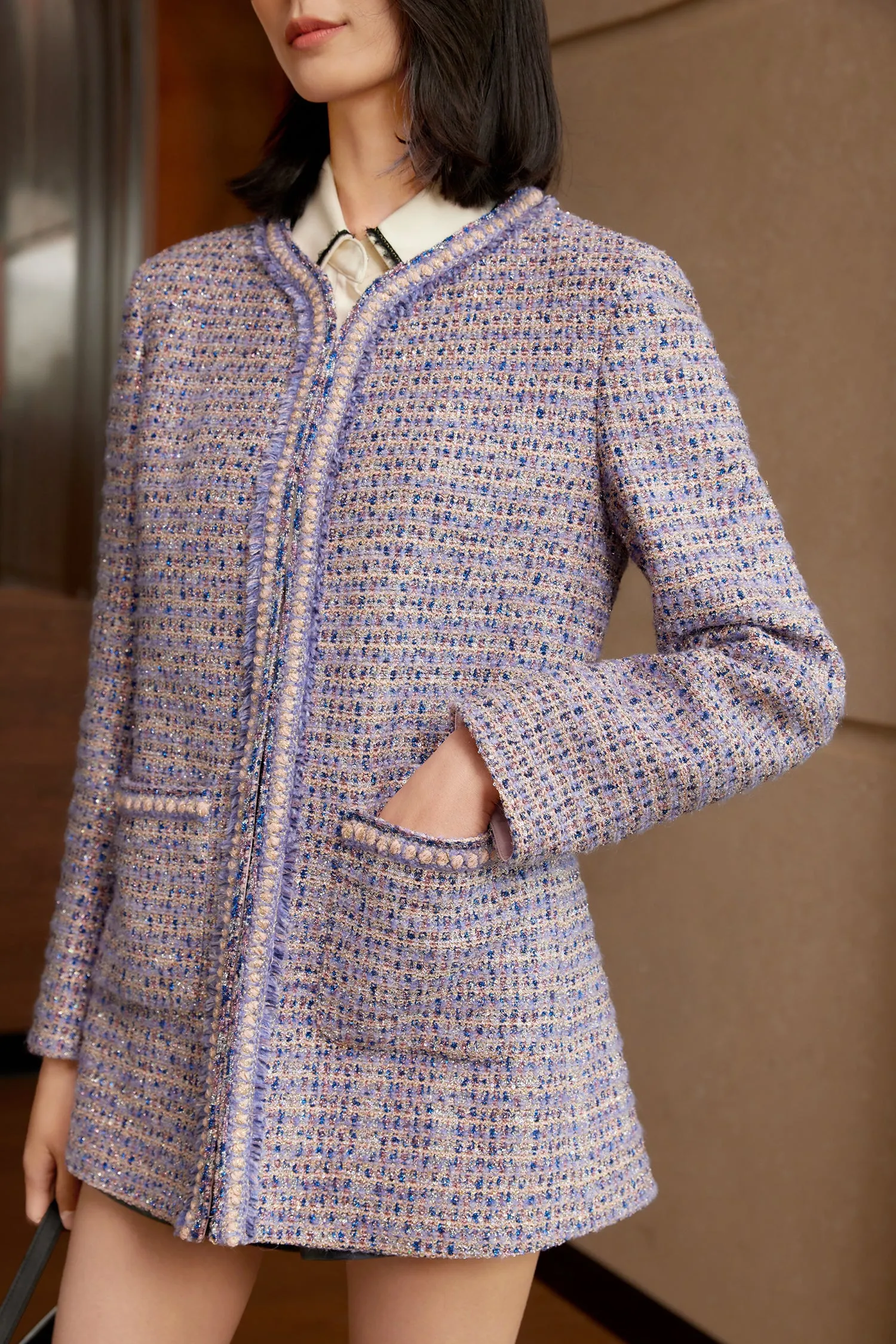 YAYING Tweed Parisian-Style Coat