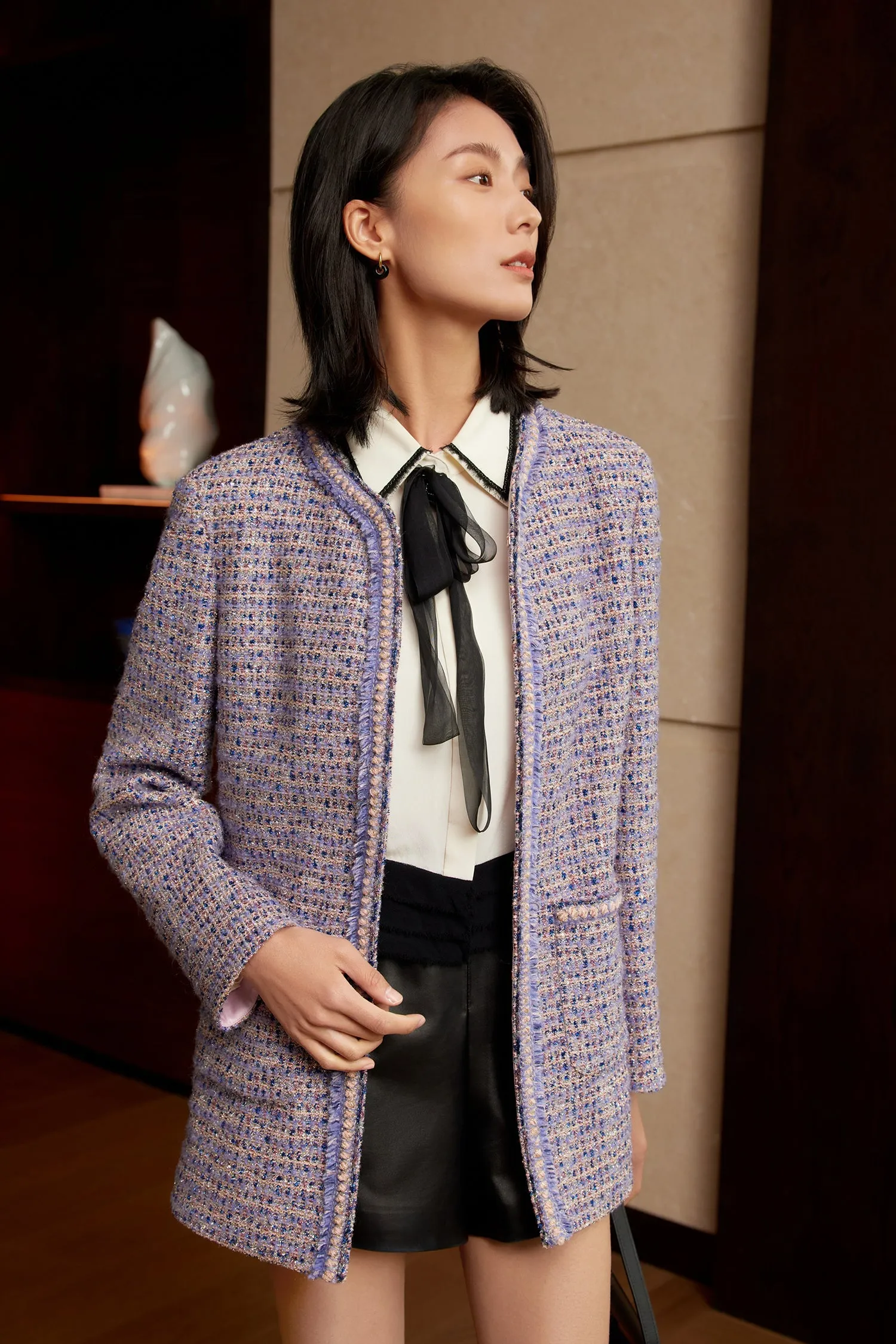 YAYING Tweed Parisian-Style Coat