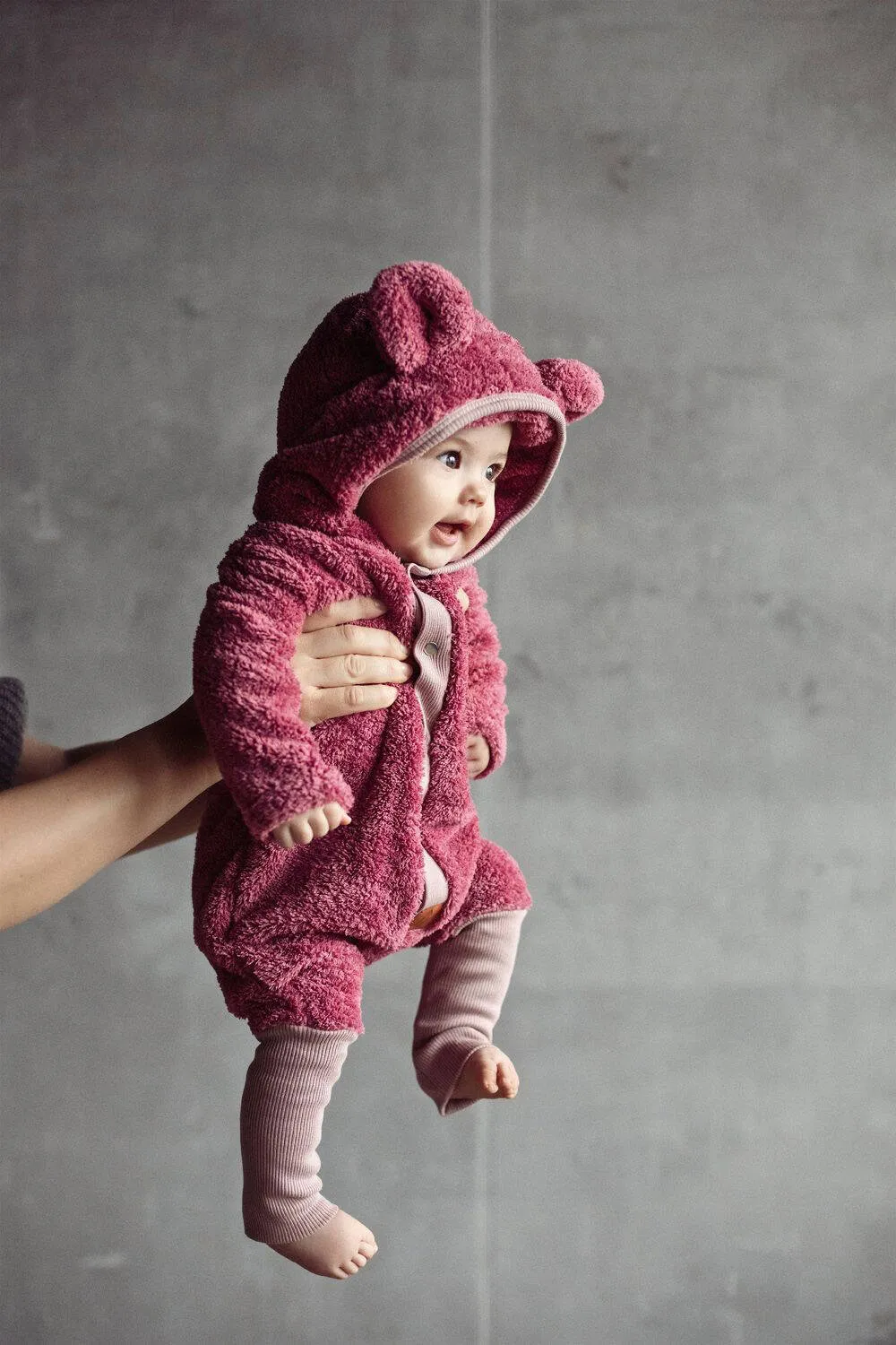 Zezuzulla Overall Eared Jumpsuit Fuzzy Pink