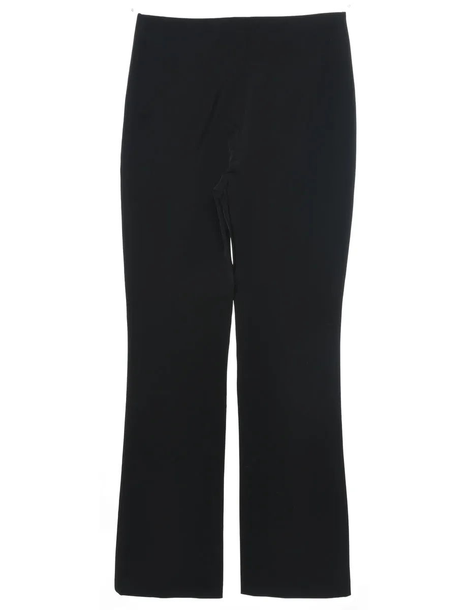 Zip Front Black Flared Leg Trousers - W26 L32